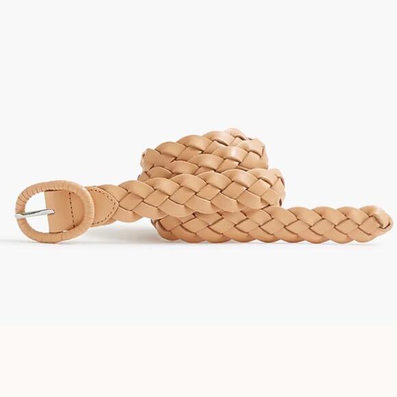 J. Crew medium brown Braided leather belt - Picture 1 of 9